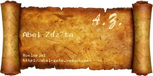 Abel Zéta névjegykártya